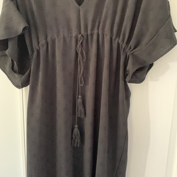 Bari by swimwear black sheer‎ cover up tassels ruffle size M - Picture 5 of 12